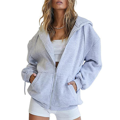 Women's Thickened Fleece Hooded Jacket Cardigan