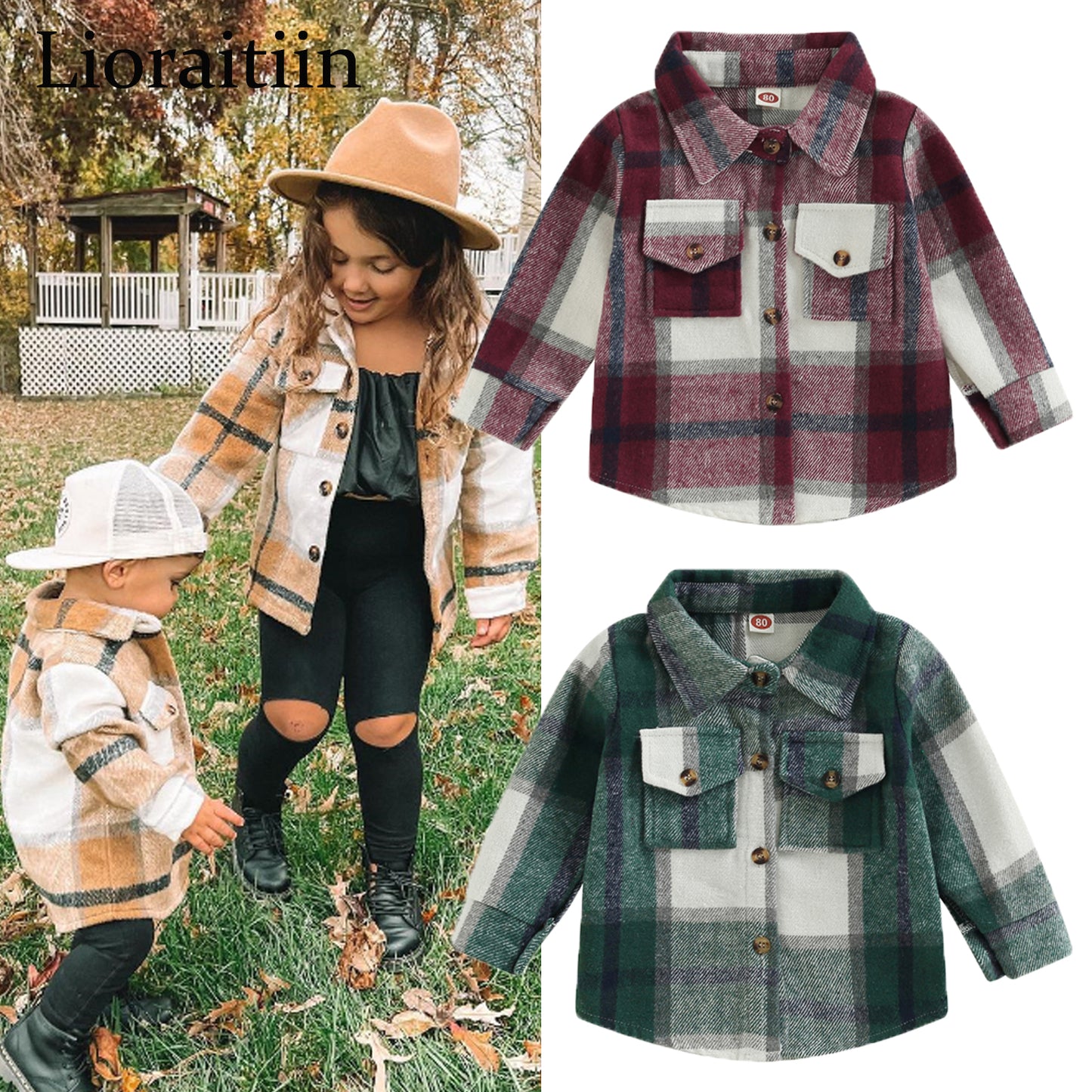 Plaid Shirt Jacket for Baby Girls - Long Sleeve Cardigan