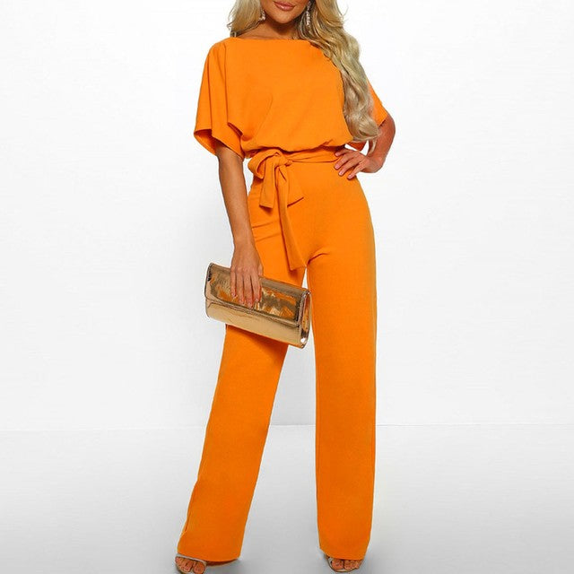 Elegant Plus Size Women’s Summer Jumpsuit with Wide Legs