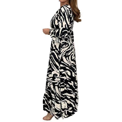 Fall/Winter Women's Casual Printed Dress