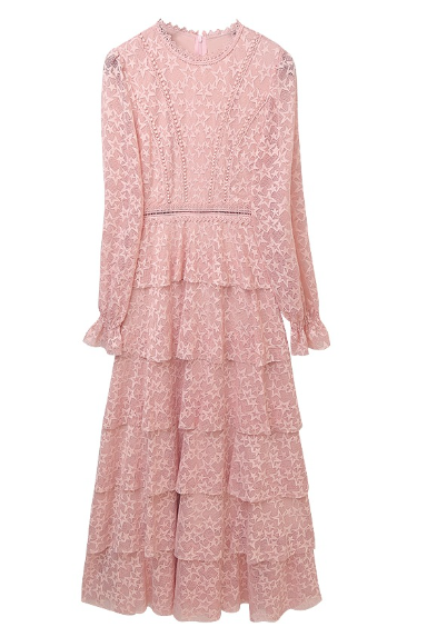 Plus Size Long Sleeve Lace Dress  Elegant Fall Style