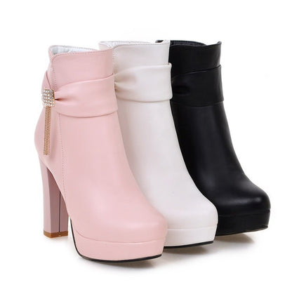 Winter Low-Cut Ice Boots with Heel