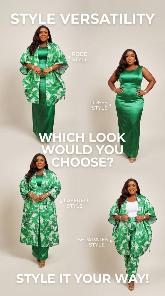 Plus Size Printed Robe Women's Vest Jacket Two-piece  Set Dress