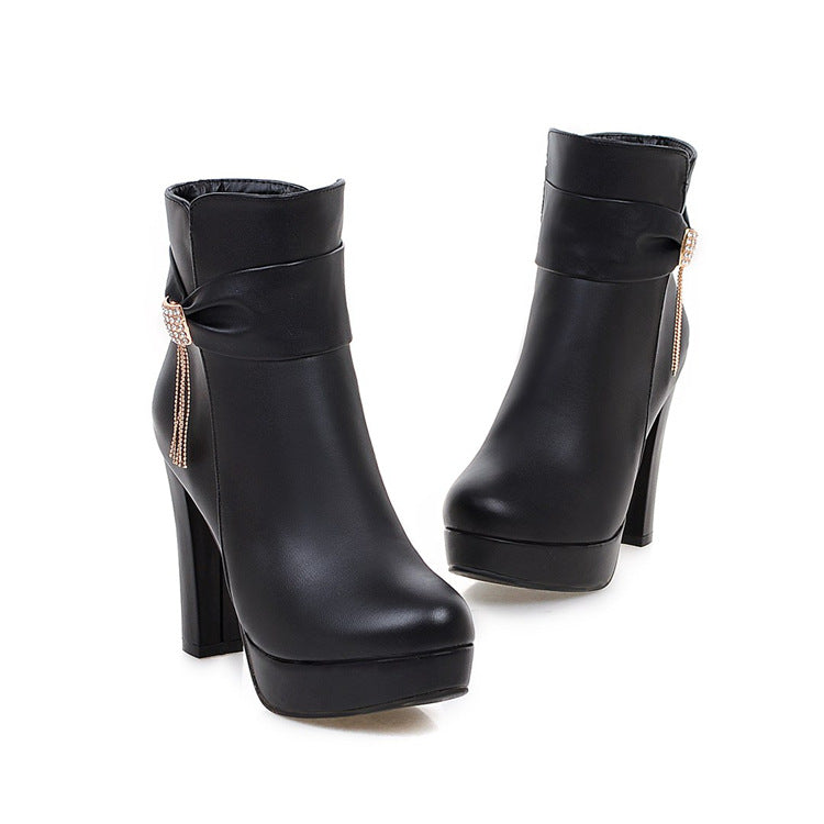 Winter Low-Cut Ice Boots with Heel