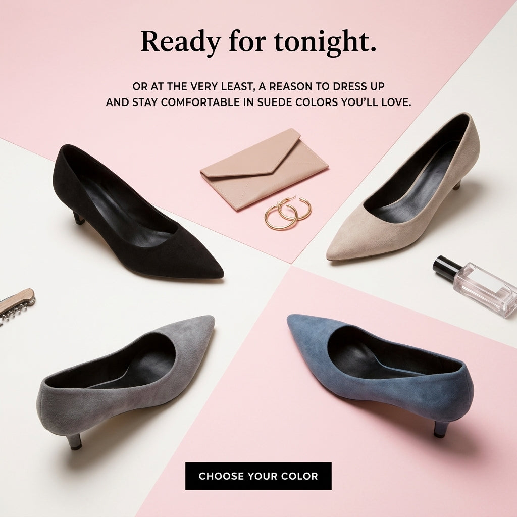 Comfortable Suede Pointed Toe High Heels for Work