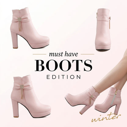 Winter Low-Cut Ice Boots with Heel