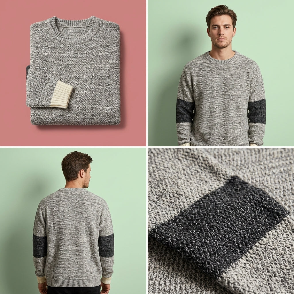 Plus Size Casual Color-Blocking Loose Sweater