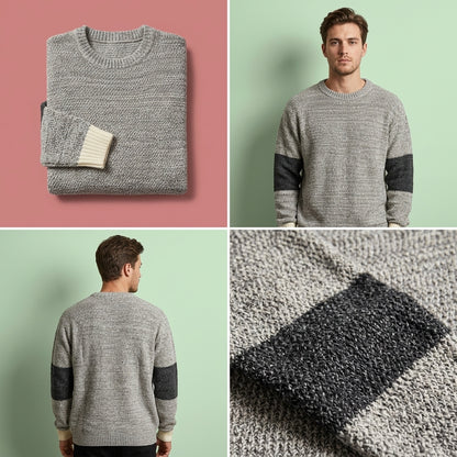 Plus Size Casual Color-Blocking Loose Sweater