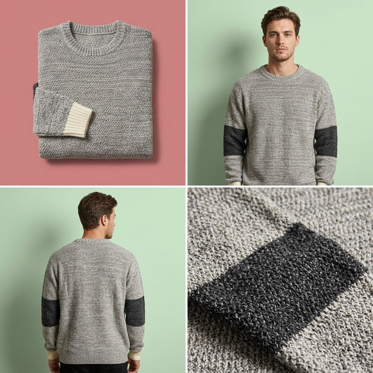 Plus Size Casual Color-Blocking Loose Sweater