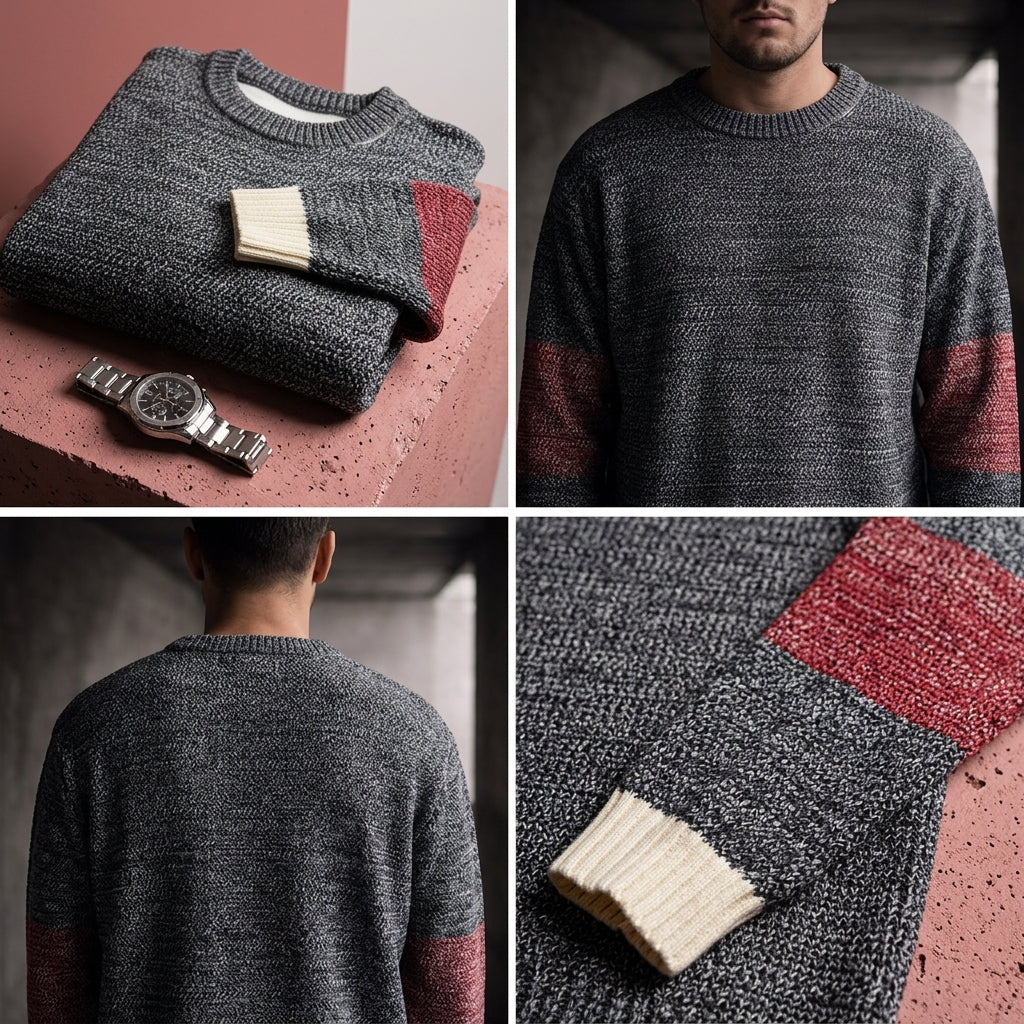 Plus Size Casual Color-Blocking Loose Sweater