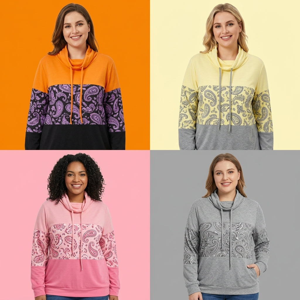 Women's Plus Size Long Printed Loose Top