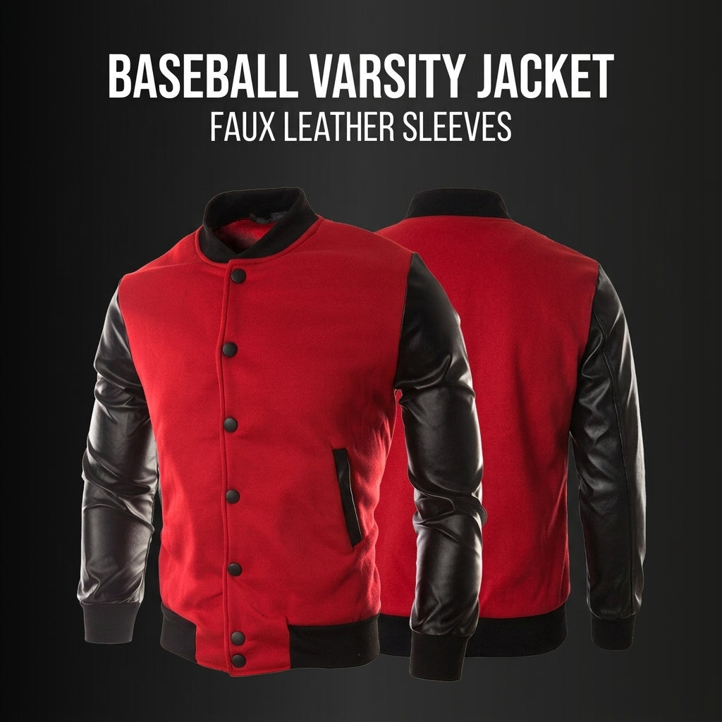 Plus Size Baseball Jacket for Men