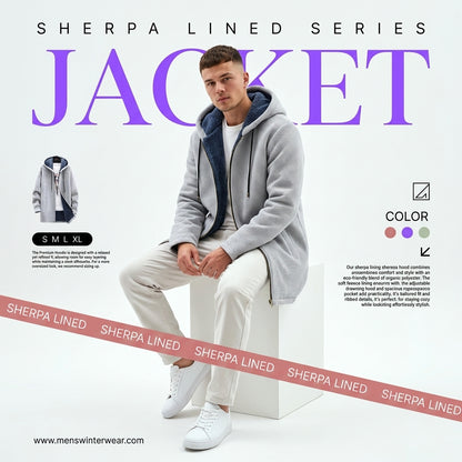 Jacket plus fleece hooded sweater coat men