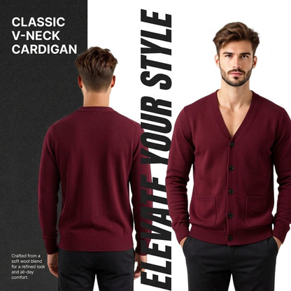 Casual Solid Color Sweater Jacket for Men