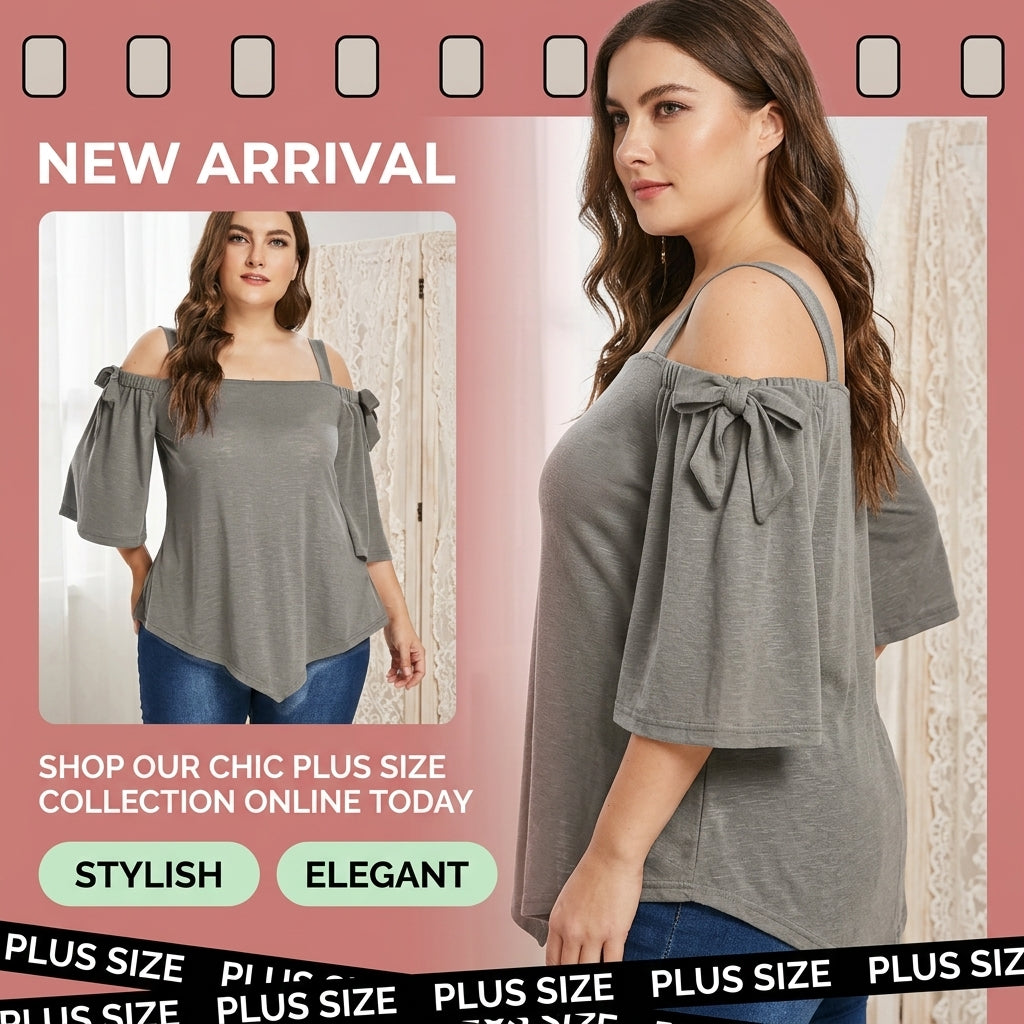 Plus Size Aesthetic Bow T-Shirt for Women