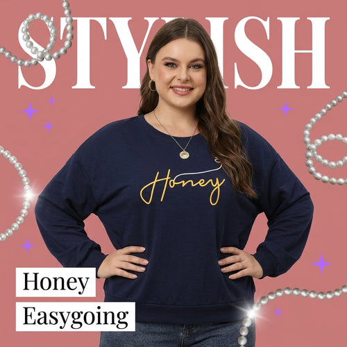 Floral Print Thermal Lined Plus Size Sweatshirt