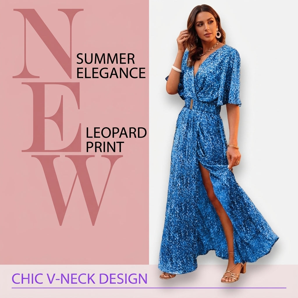 Elegant Printed Mid-Length Dress