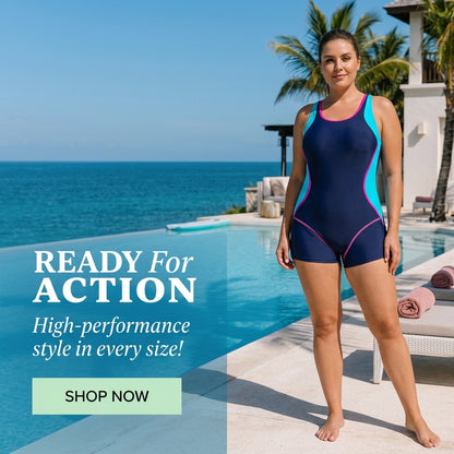 Plus Size Patchwork Sport One Piece Swimsuit for Women
