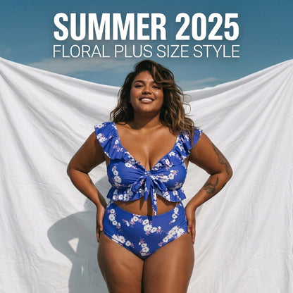 Plus Size High Waist Push Up Bikini Set for Women