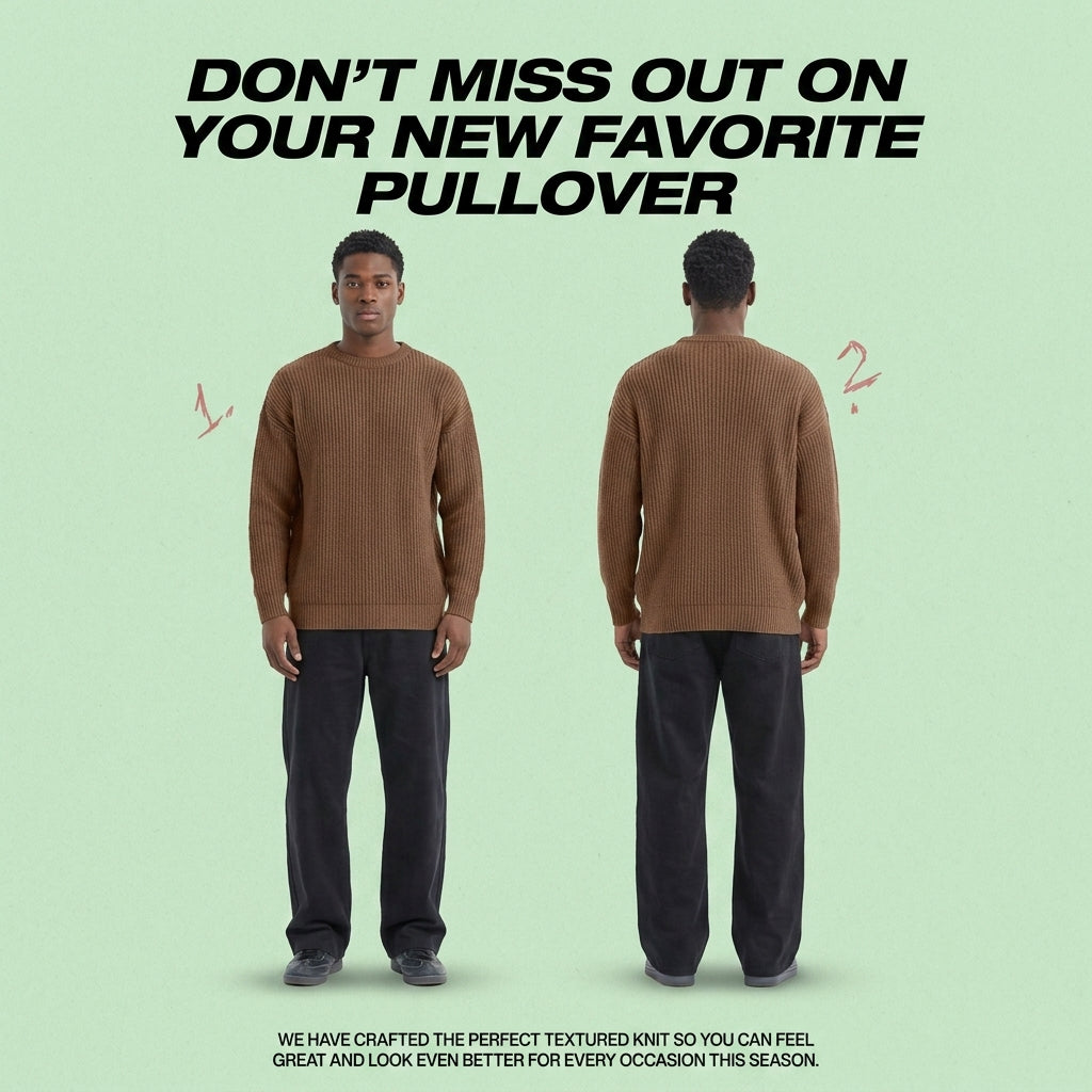 Fashionable Knitted Pullover for Men