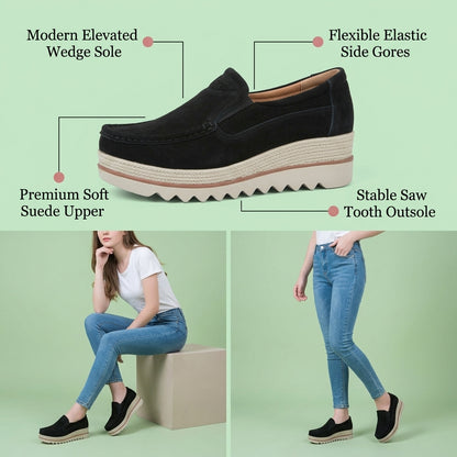 Women's Thick Sole Suede Height Increasing Shoes