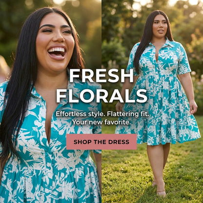 Plus Size Floral Print A-Line Dress for Women