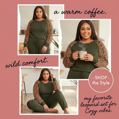 Plus Size 2-Piece Leopard Print Outfit for Women