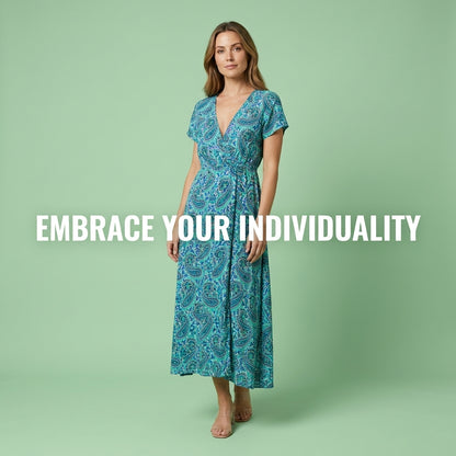 Bohemian V Neck Floral Dress for Ladies