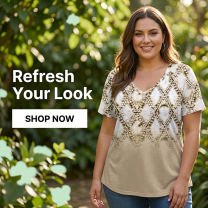 Plus Size Women's Casual V-Neck T-Shirt
