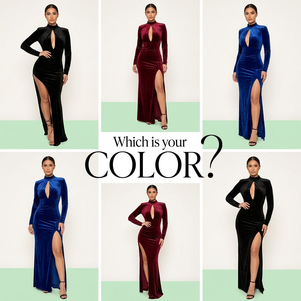 Split Hollow Long Sleeve Dress