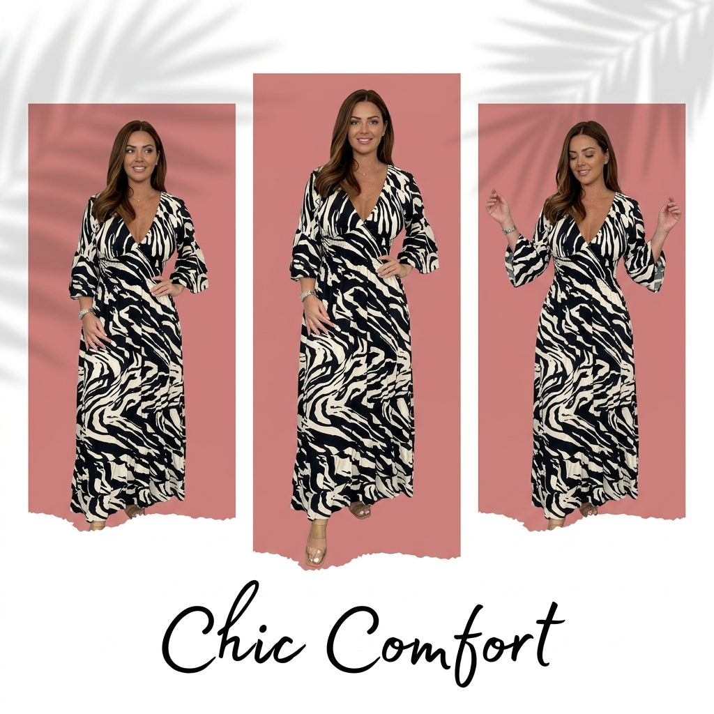 Fall/Winter Women's Casual Printed Dress