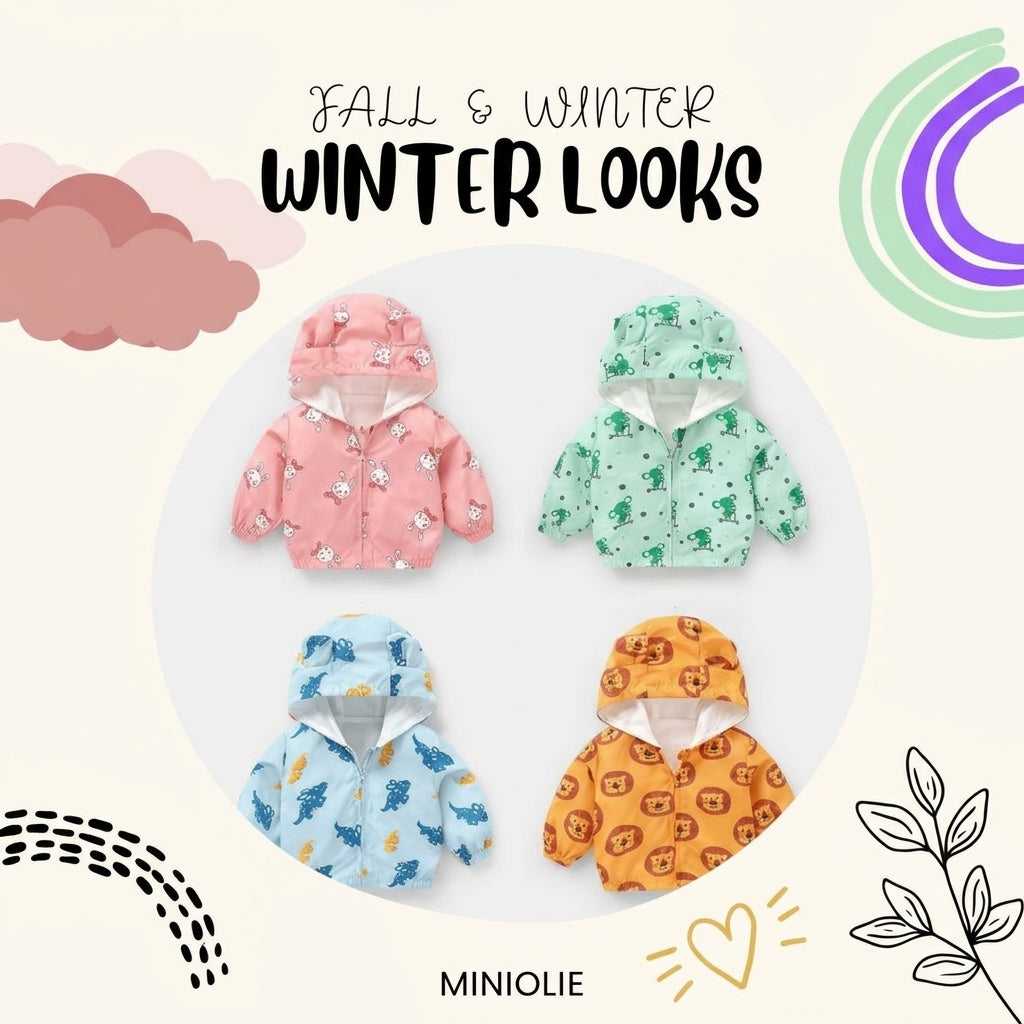 Cartoon Fleece Baby Jacket for Boys  Fall/Winter Wear