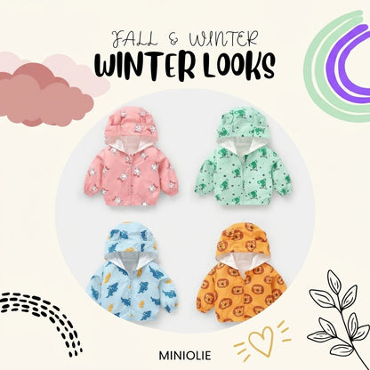 Cartoon Fleece Baby Jacket for Boys  Fall/Winter Wear