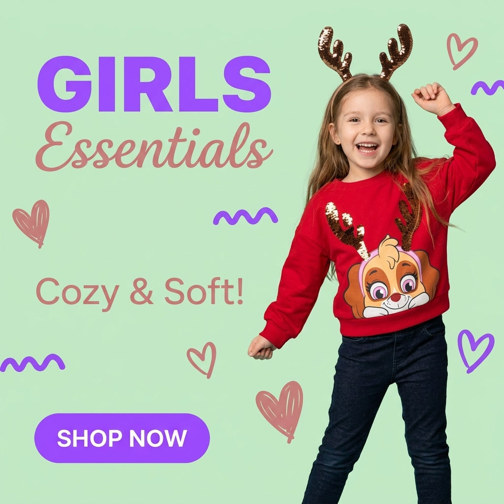Girls' Long Sleeve Cotton Printed Sweater