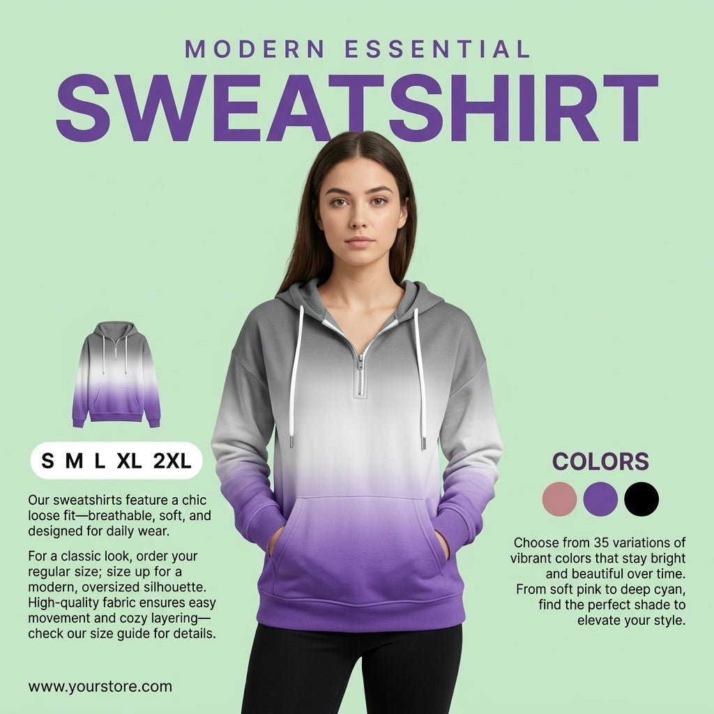 Hooded Drawstring Long Sleeve Women's Sweatshirt