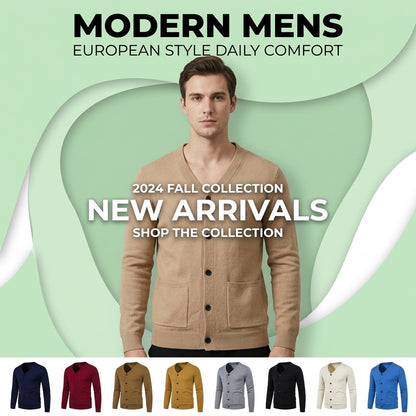 Casual Solid Color Sweater Jacket for Men