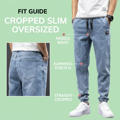 Cropped Oversized Slimming Jeans for Men