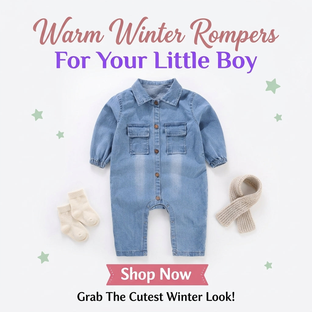 Winter Cute Baby Boy Hooded Romper Outfit 0-24M