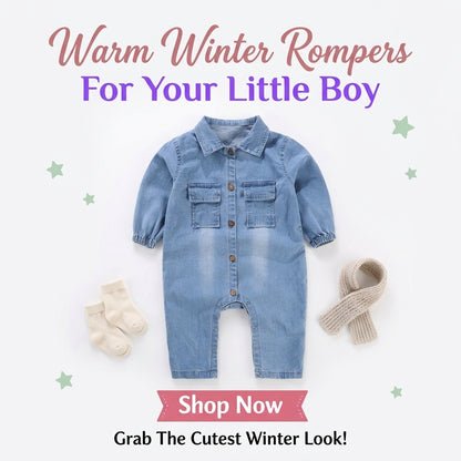 Winter Cute Baby Boy Hooded Romper Outfit 0-24M