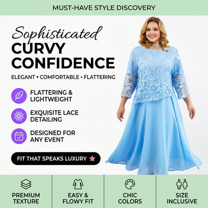 Elegant Plus Size Dress with Lace (One Piece)