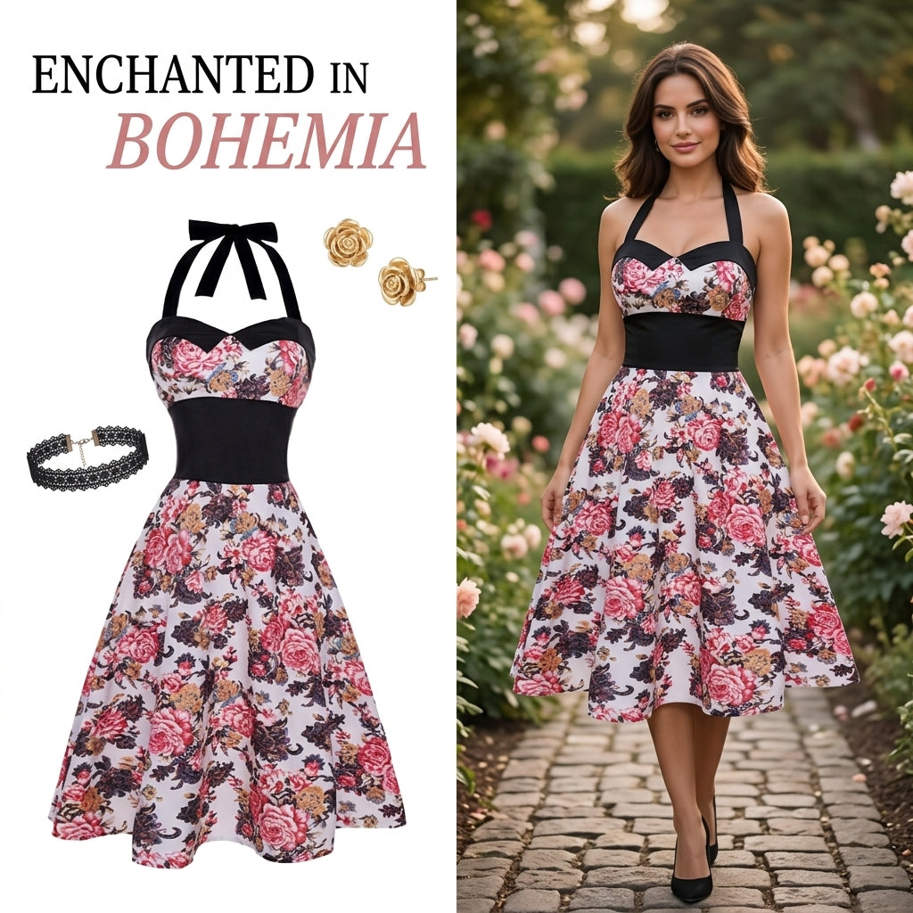 Vintage Gothic Bohemian Party Dress