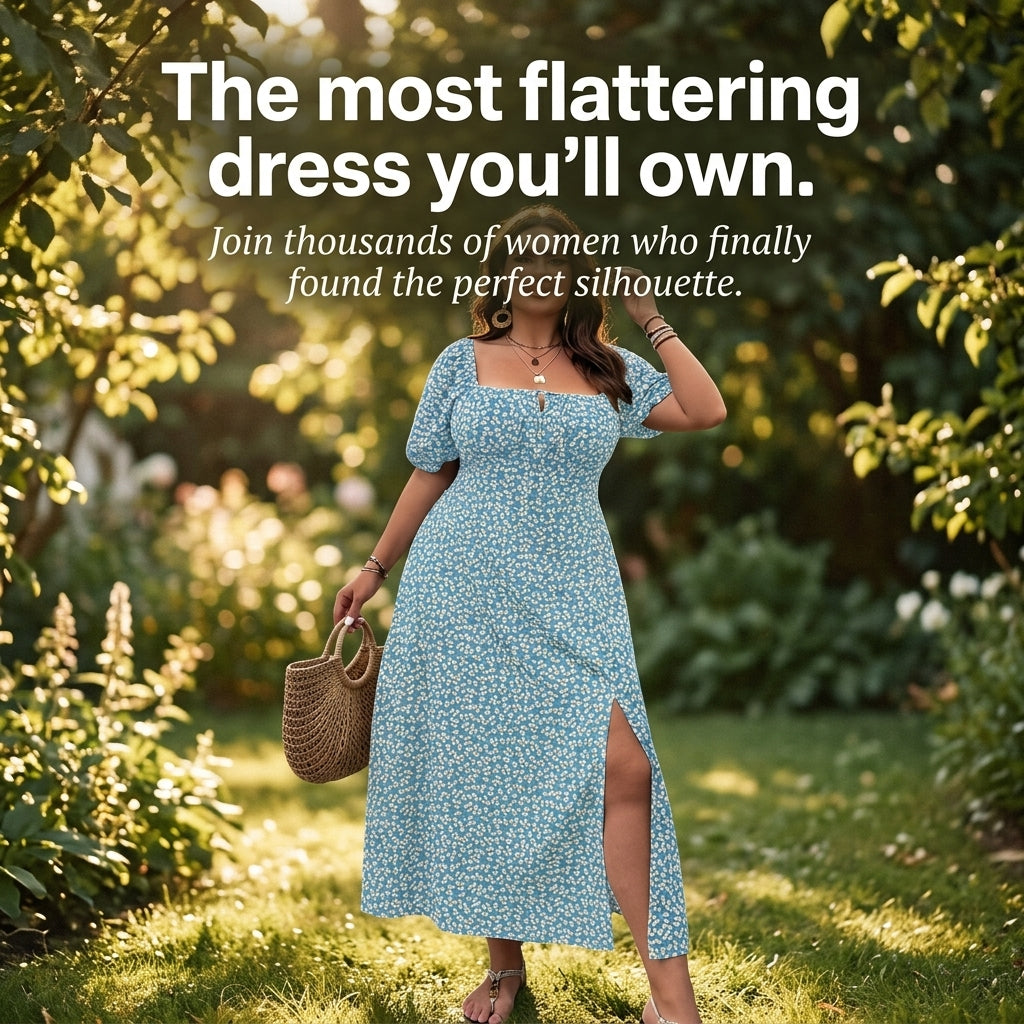 Plus Size Floral Side Slit Dress