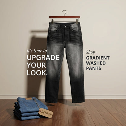 Gradient Washed Straight Leg Pants for Men