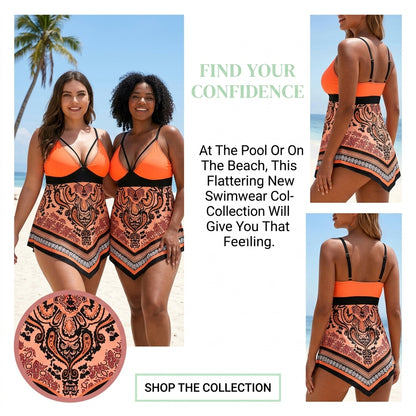 Women's Tankini Swimwear - Plus Size & Stylish