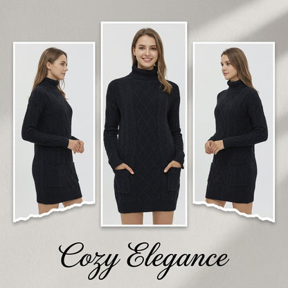 Mid-length Woolen Sweater Dress for Women