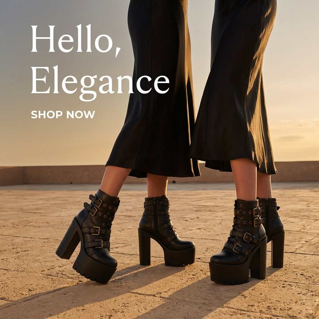 Black Ankle Boots for Women with Zipper and High Heels