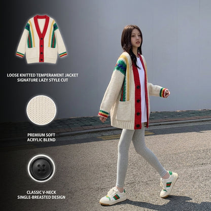 Loose Knitted Women's Sweater Jacket in Lazy Style
