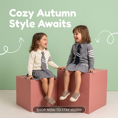 Girls' College Style Sweater Suit for Autumn & Winter