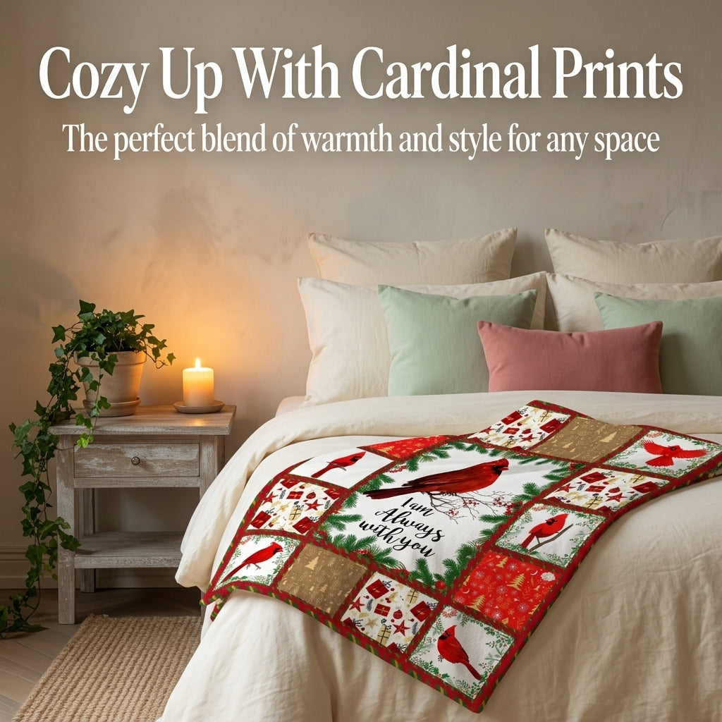 Soft Cardinal Print Throw Blanket for Home & Travel