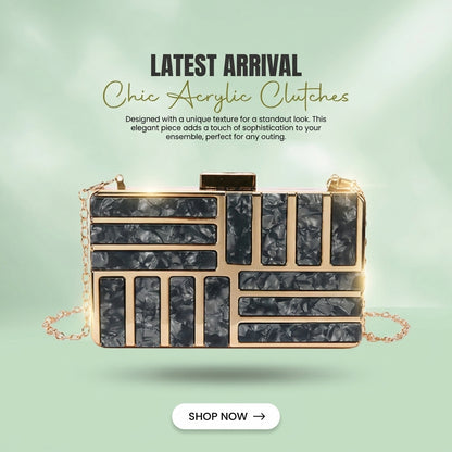 Stylish Square Acrylic Clutch Bag for Women